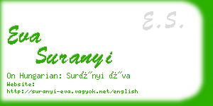 eva suranyi business card